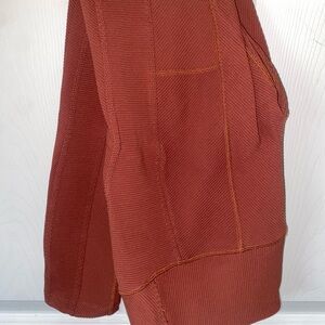 Free People Rust Orange Ribbed Knit Leggings with Pockets